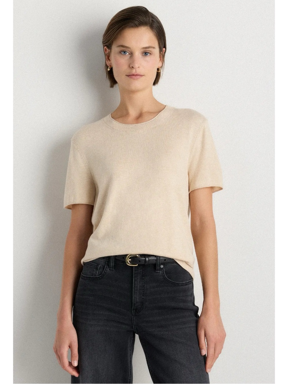 Quince Lightweight Cotton Cashmere Relaxed Sweater Tee
